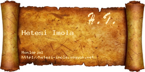 Hetesi Imola névjegykártya